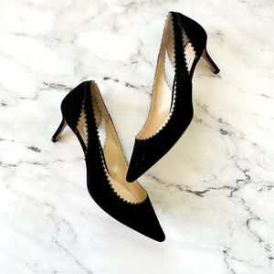 Jimmy Choo Womens Black Suede D'Orsay Pumps